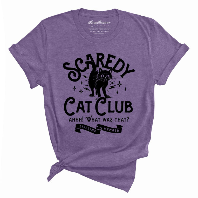 Scaredy Cat Club Graphic Tee - Heather Team Purple
