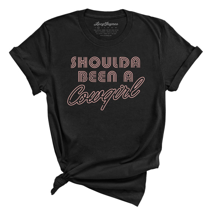 Should of Been a Cowgirl Retro Neon Tee