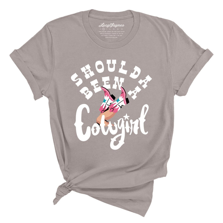 Should of Been a Cowgirl Graphic Tee - Pebble Brown