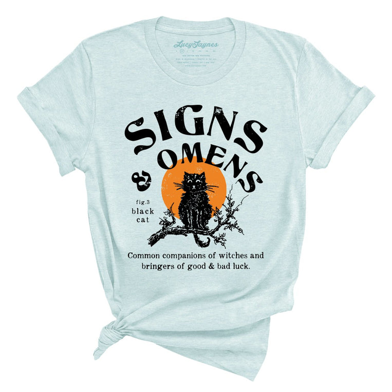 Signs & Omens Graphic Tee - Heather Ice Blue