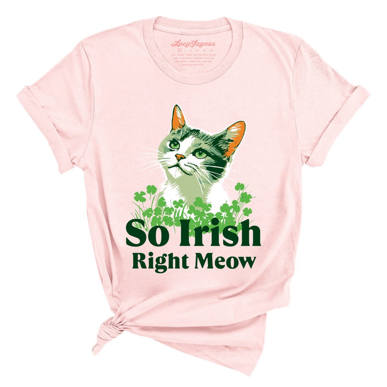 So Irish Right Meow Graphic Tee - Soft Pink