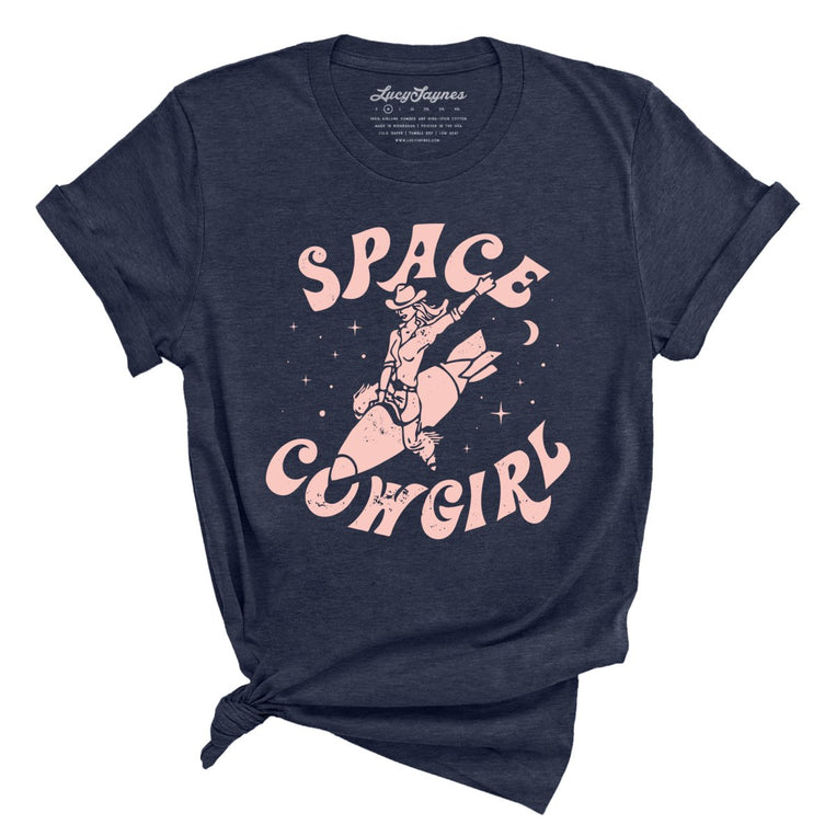 Space Cowgirl Graphic Tee - Heather Midnight Navy
