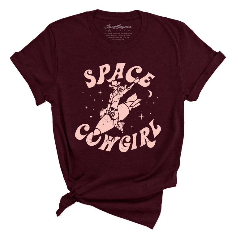 Space Cowgirl Graphic Tee - Heather Cardinal