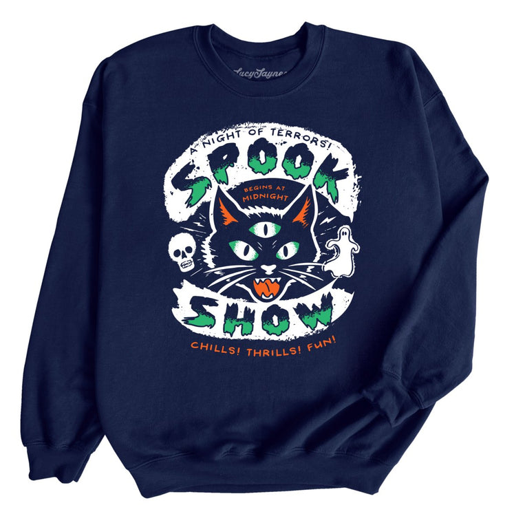 Spook Show Graphic Sweatshirt - Navy