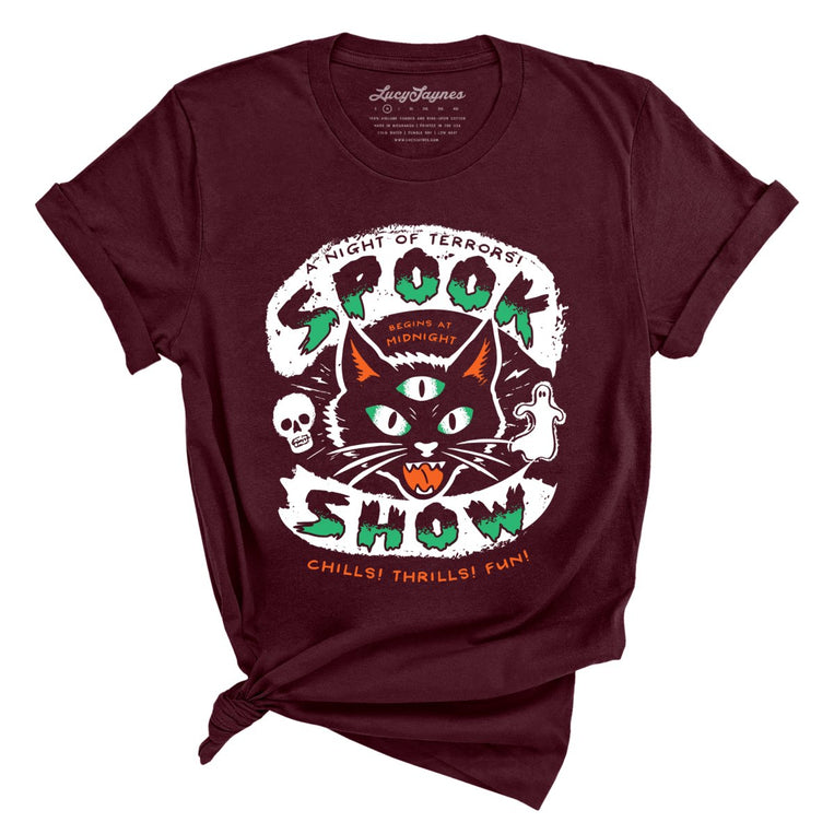 Spook Show Graphic Tee - Maroon