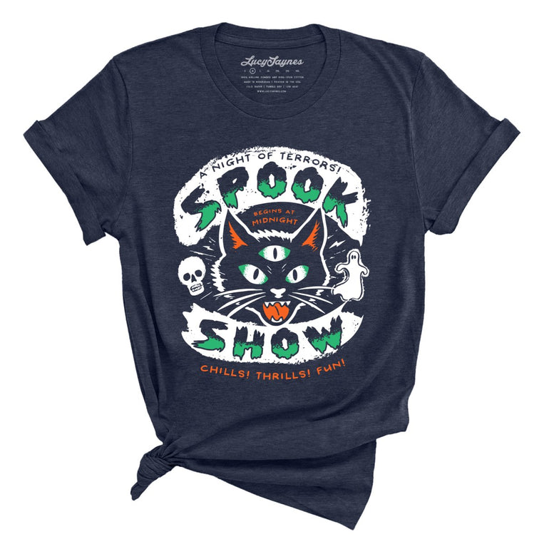 Spook Show Graphic Tee - Heather Midnight Navy