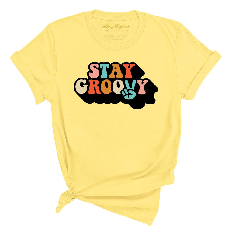 Stay Groovy Graphic Tee - Yellow