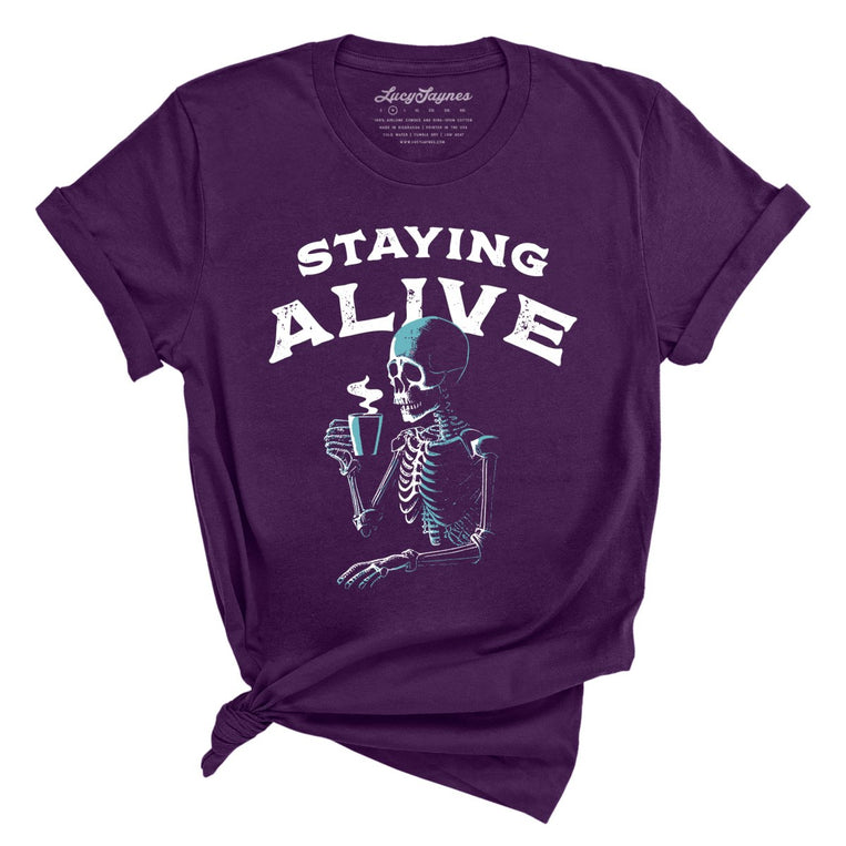 Staying Alive Graphic Tee - Team Purple