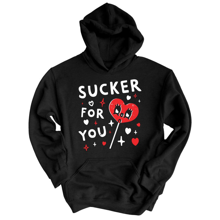 Sucker For You Graphic Hoodie - Black