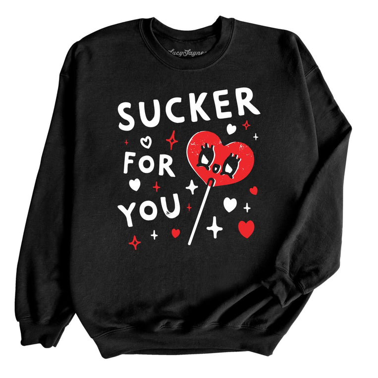 Sucker For You Graphic Sweatshirt - Black