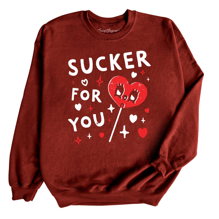 Sucker For You Graphic Sweatshirt - Garnet