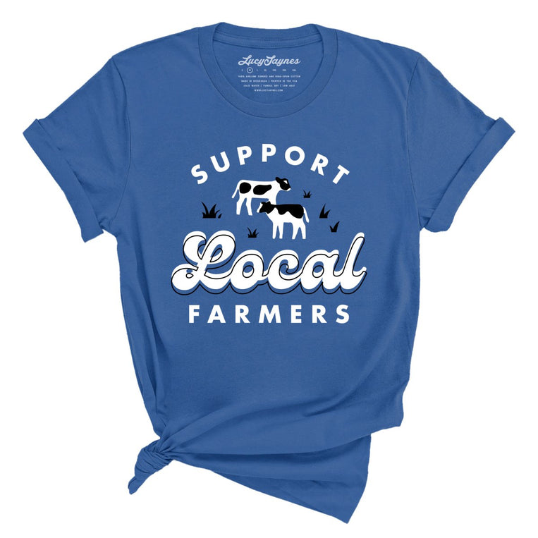 Support Local Farmers Graphic Tee - Columbia Blue