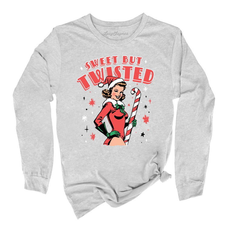 Sweet But Twisted Graphic Long Sleeve Tee - Athletic Heather