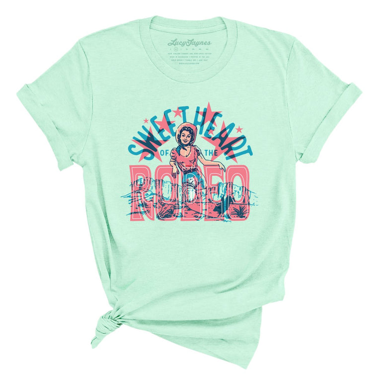Sweetheart Of The Rodeo Graphic Tee - Heather Mint