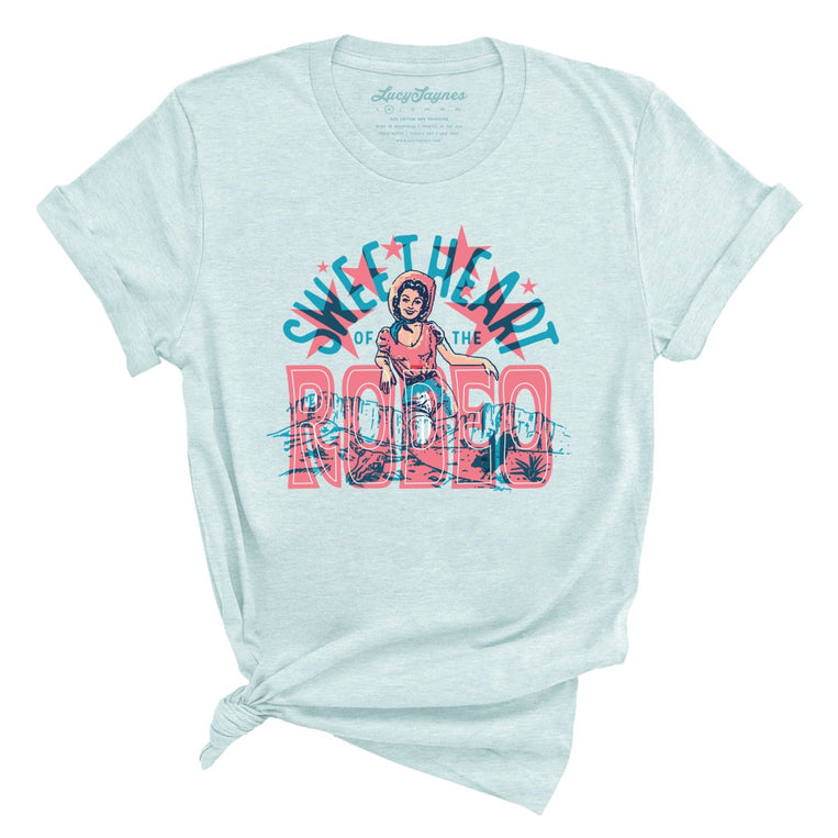 Sweetheart Of The Rodeo Graphic Tee - Heather Ice Blue