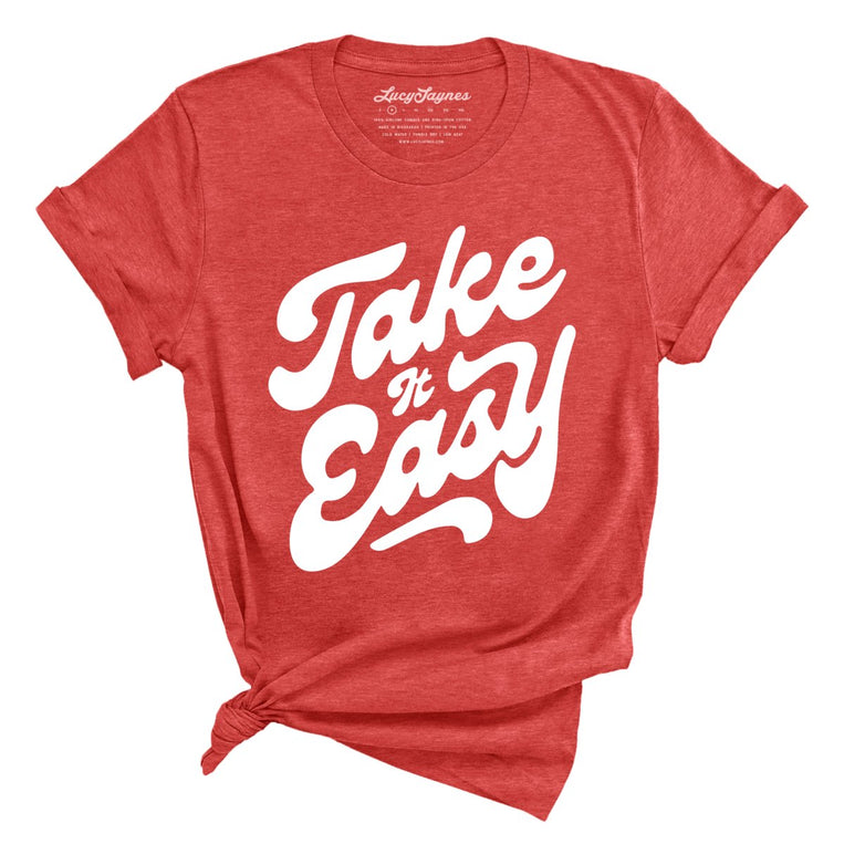 Take it Easy Graphic Tee - Heather Red