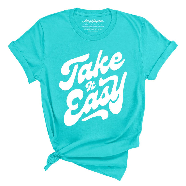 Take it Easy Graphic Tee - Turquoise