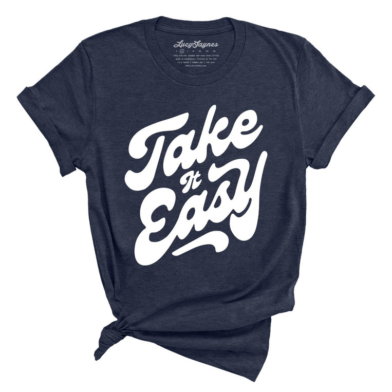 Take it Easy Graphic Tee - Heather Midnight Navy