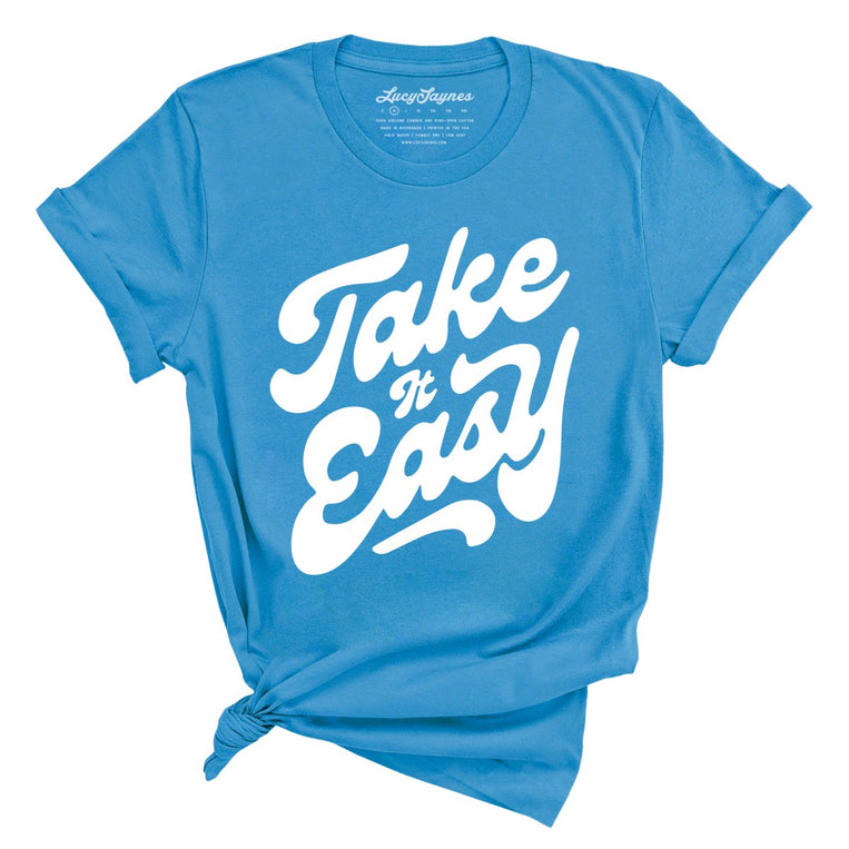Take it Easy Graphic Tee - Aqua