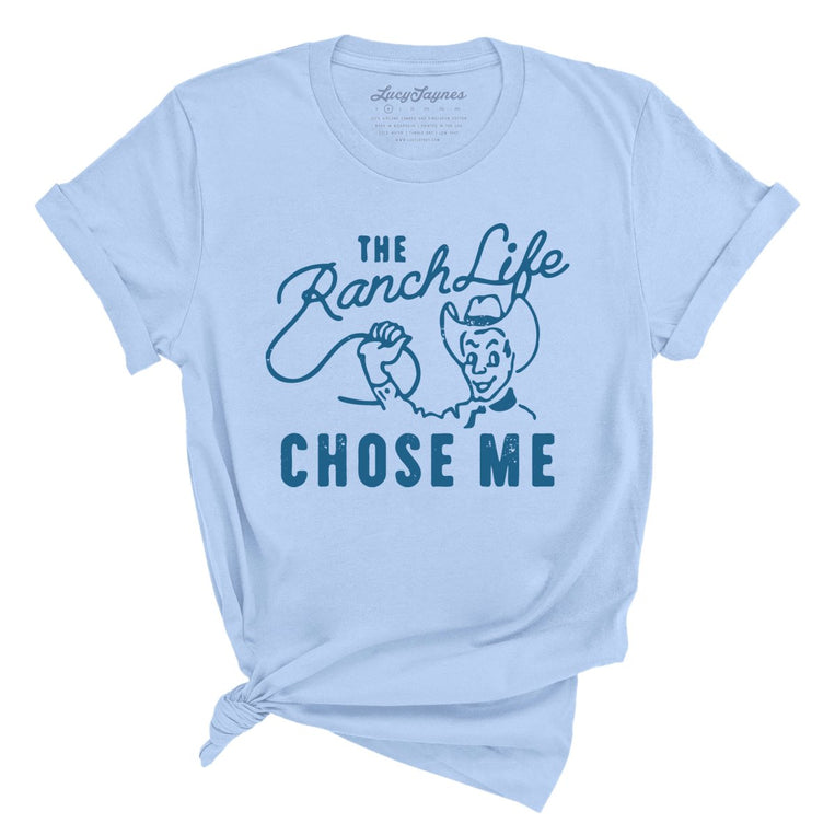 The Ranch Life Chose Me Graphic Tee - Light Blue