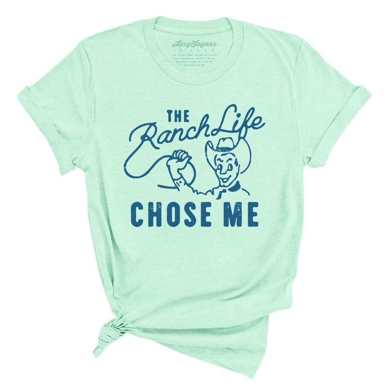 The Ranch Life Chose Me Graphic Tee - Heather Mint