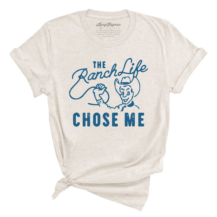 The Ranch Life Chose Me Graphic Tee - Heather Dust