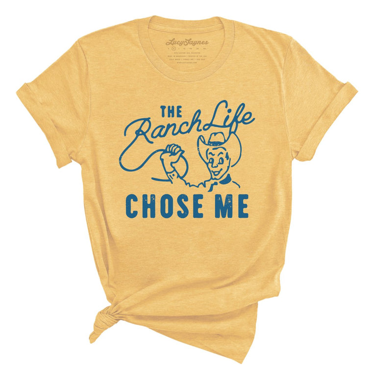 The Ranch Life Chose Me Graphic Tee - Heather Yellow Gold