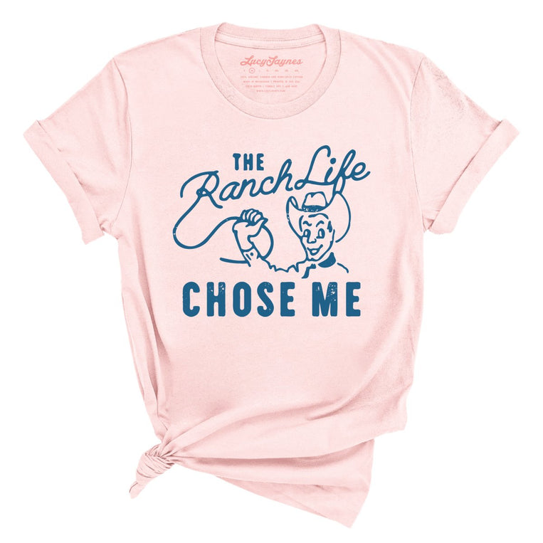 The Ranch Life Chose Me Graphic Tee - Soft Pink