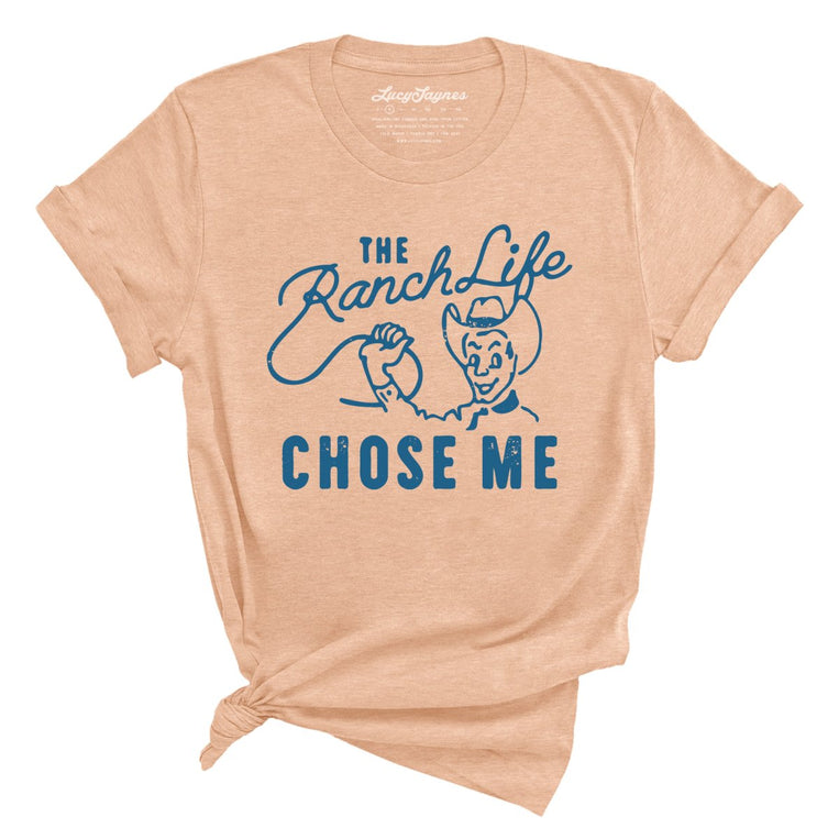 The Ranch Life Chose Me Graphic Tee - Heather Peach