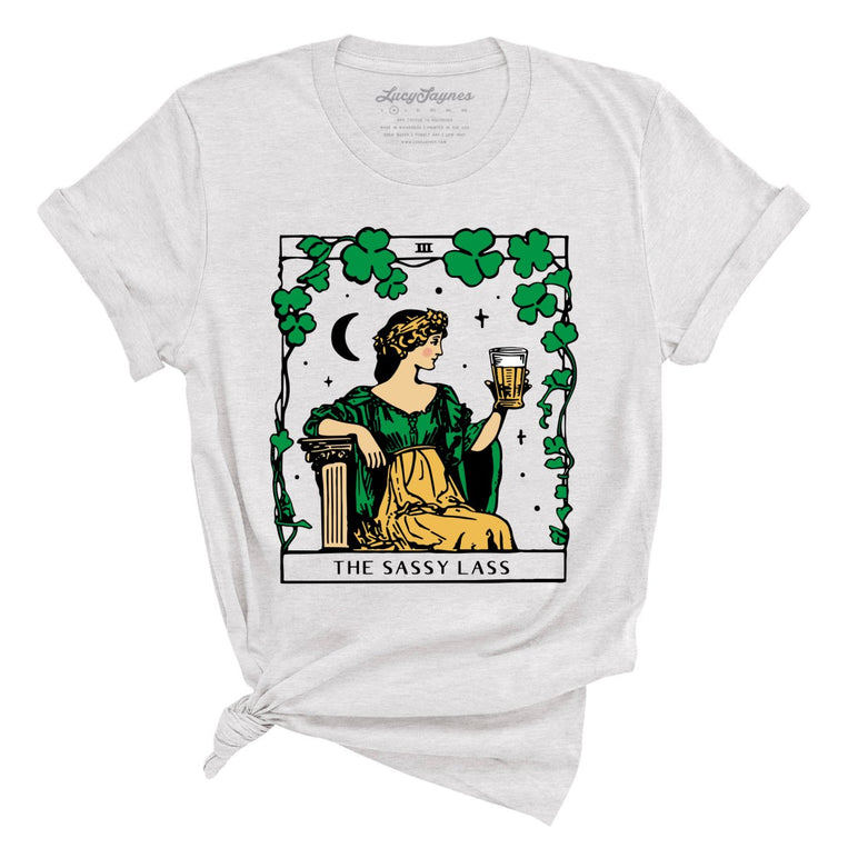 The Sassy Lass Tarot Card Graphic Tee - Ash