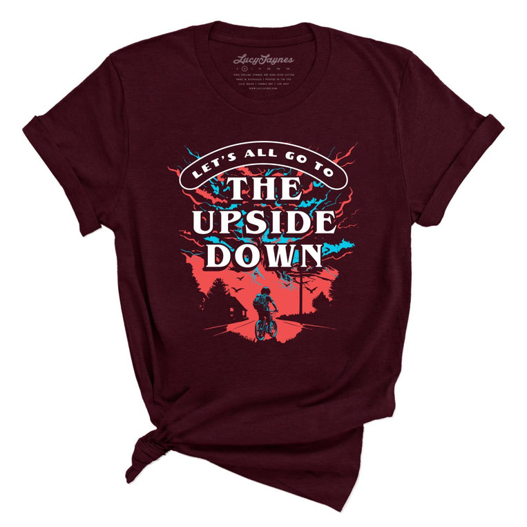 The Upside Down Graphic Tee - Heather Cardinal