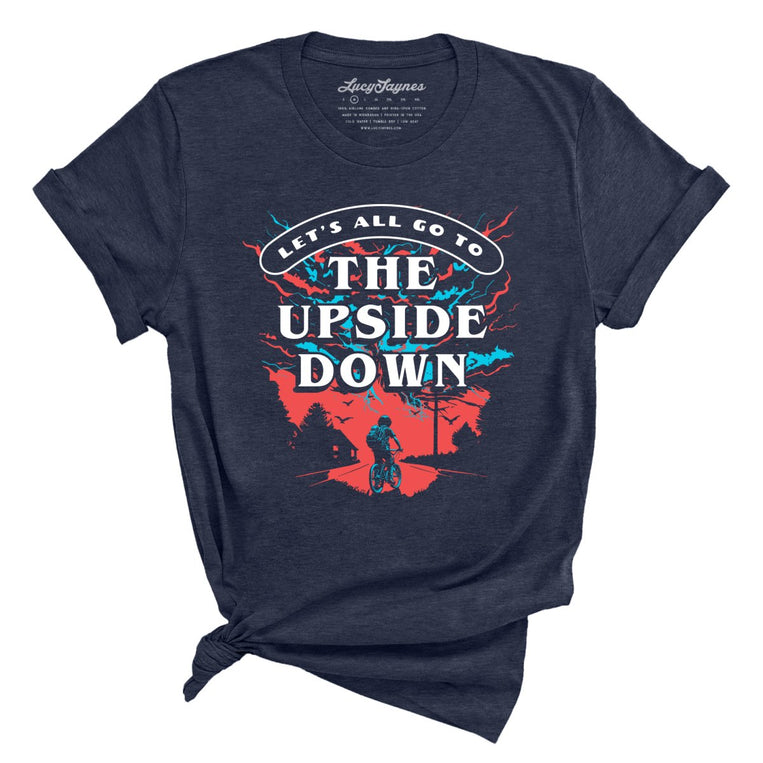 The Upside Down Graphic Tee - Heather Midnight Navy