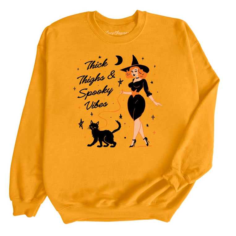 Thick Thighs and Spooky Vibes Graphic Sweatshirt