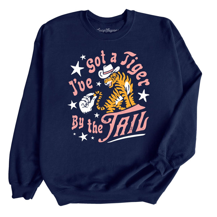 Tiger By The Tail Graphic Sweatshirt - Navy