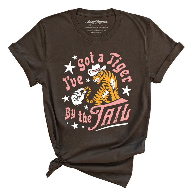 Tiger By The Tail Graphic Tee - Brown