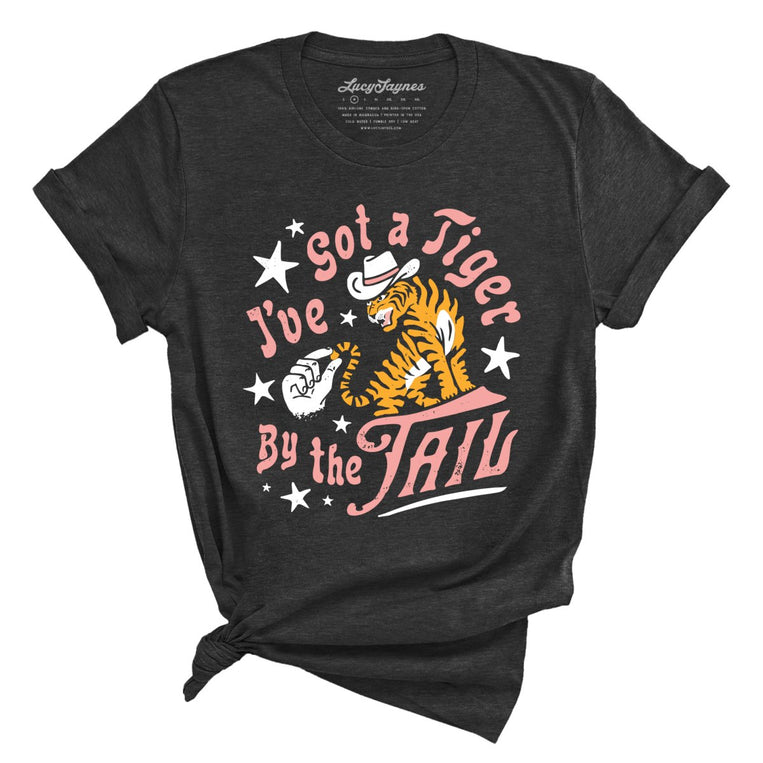 Tiger By The Tail Graphic Tee - Dark Grey Heather