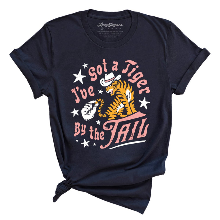 Tiger By The Tail Graphic Tee - Navy