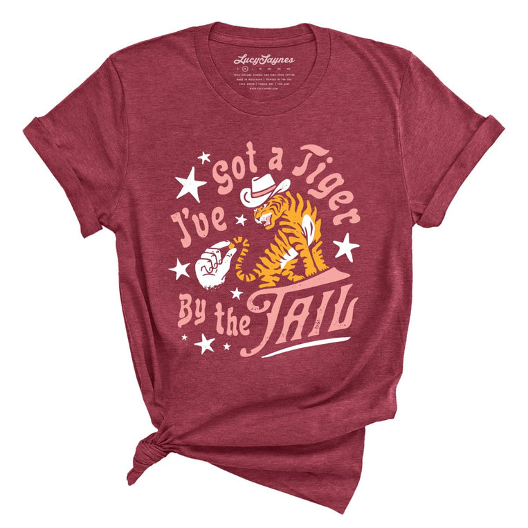 Tiger By The Tail Graphic Tee - Heather Raspberry
