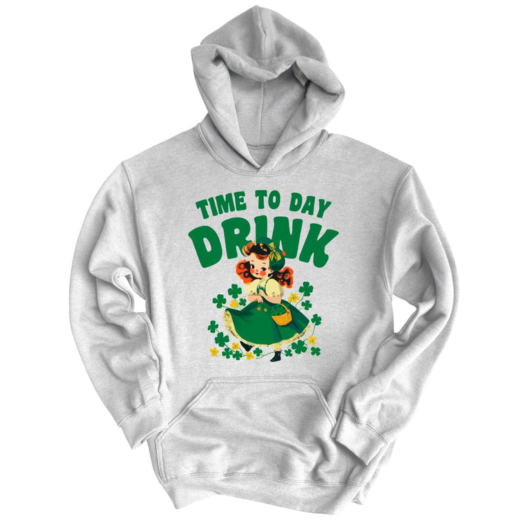 Time To Day Drink Graphic Hoodie - Grey Heather