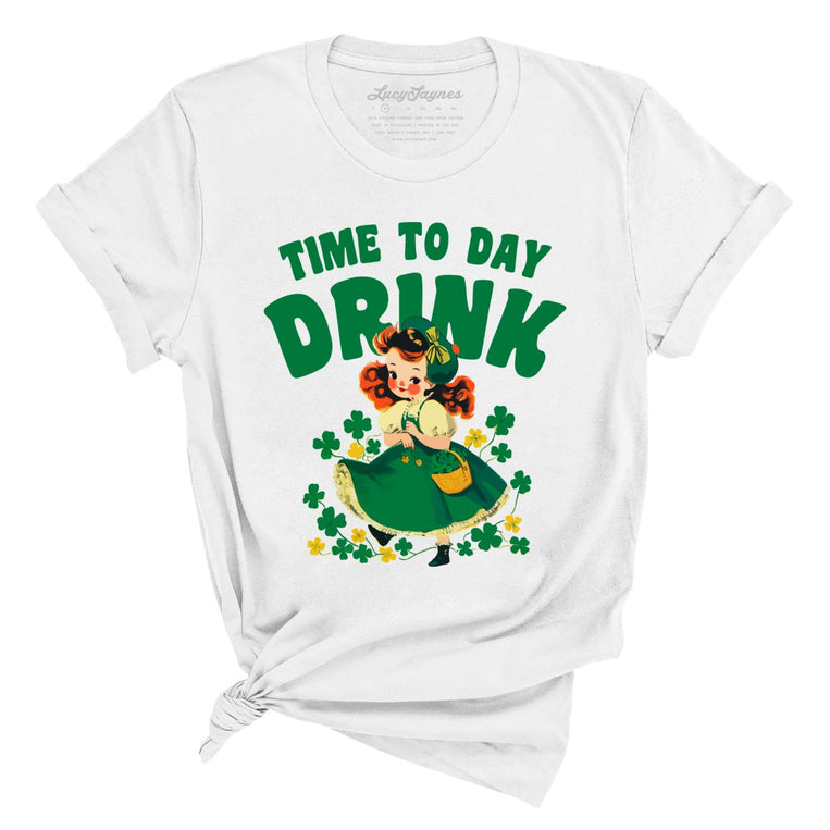 Time To Day Drink Graphic Tee - White