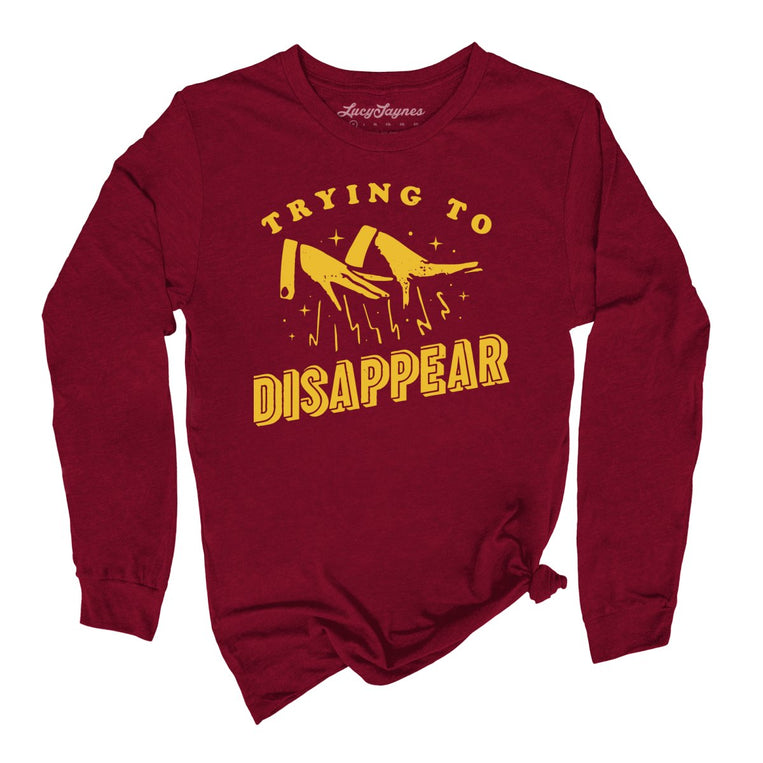 Trying to Disappear Graphic Long Sleeve Tee - Cardinal