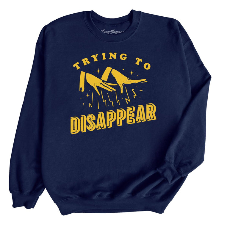 Trying to Disappear Graphic Sweatshirt - Navy