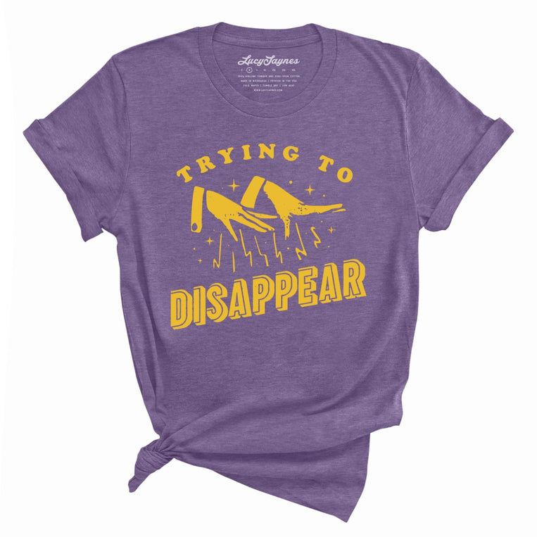 Trying to Disappear Graphic Tee - Heather Team Purple