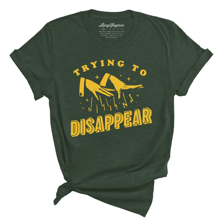 Trying to Disappear Graphic Tee - Heather Forest