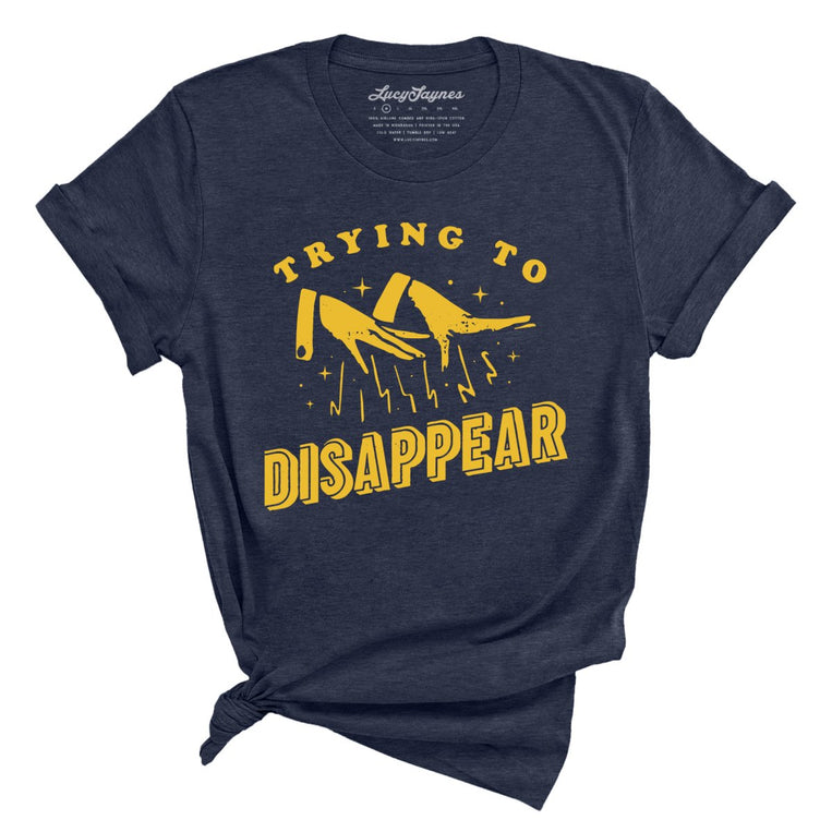 Trying to Disappear Graphic Tee - Heather Midnight Navy
