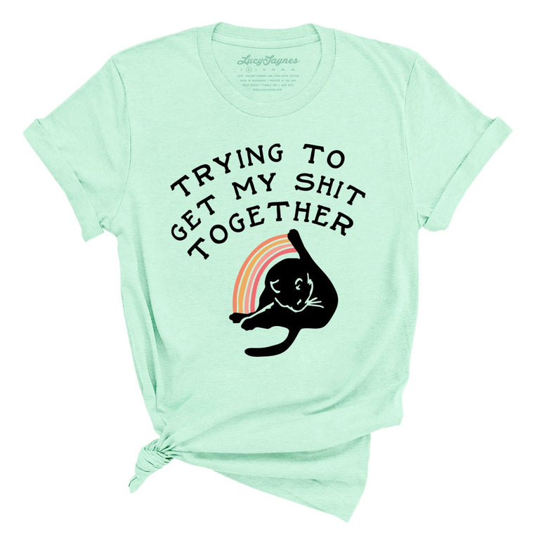Trying To Get My Shit Together Graphic Tee - Heather Mint