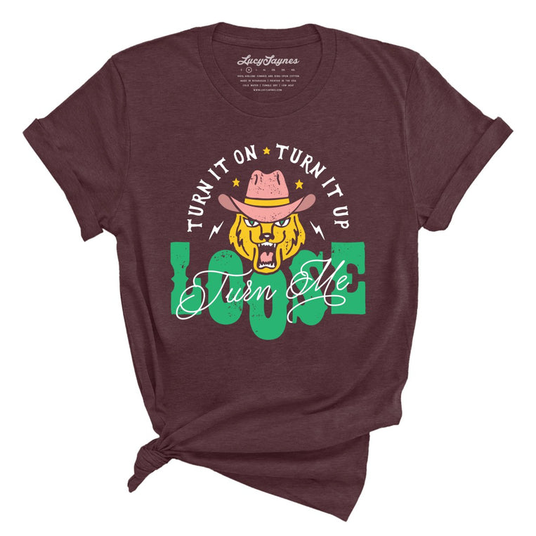 Turn Me Loose Graphic Tee - Heather Maroon