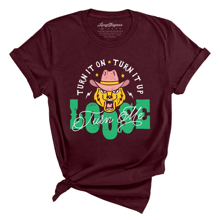 Turn Me Loose Graphic Tee - Maroon