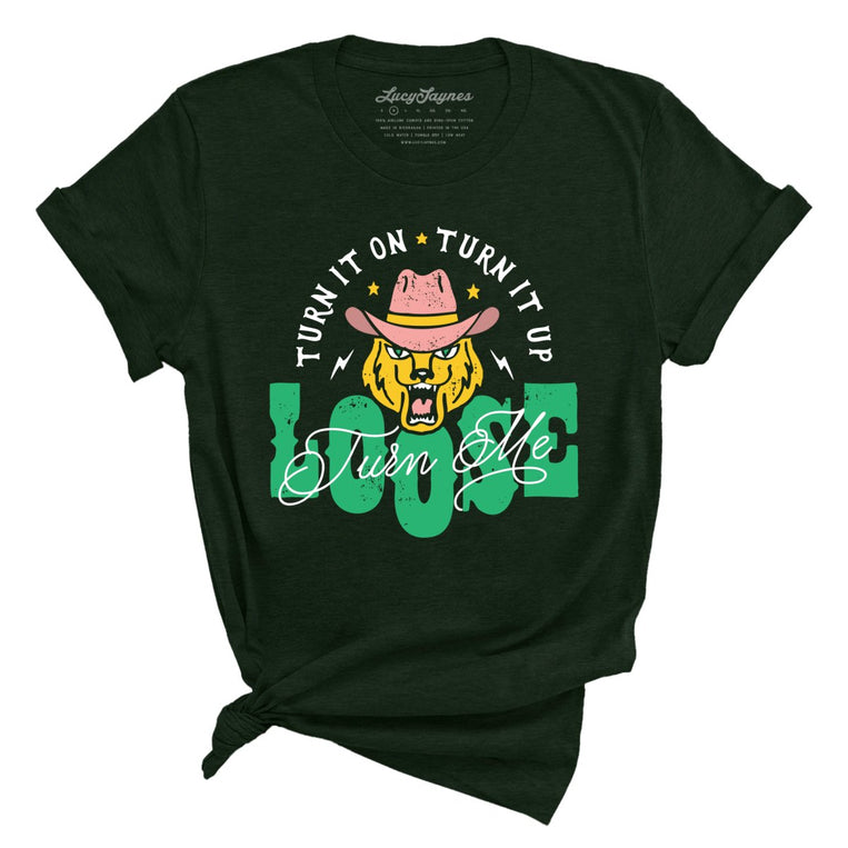 Turn Me Loose Graphic Tee - Heather Emerald