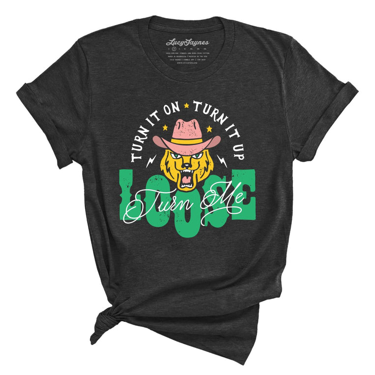 Turn Me Loose Graphic Tee - Dark Grey Heather